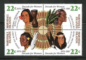 Bloque completo de 4 estampillas de las Islas Marshall MNH década #73a para mujeres - Imagen 1 de 1