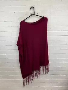 Jigsaw Womens Dark Magenta Asymmetric Shawl One Size #JG - Picture 1 of 5