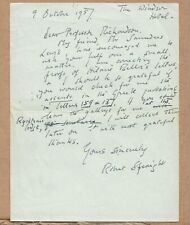 Robert Speaight, actor and writer. 1957 autograph letter, ALS