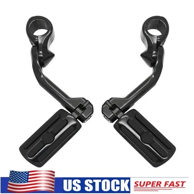 Estriberas de montaje de pie de 1,25" con par de soportes para Harley Dyna Fat Bob FXDF 08-17 Foto 1 de 4