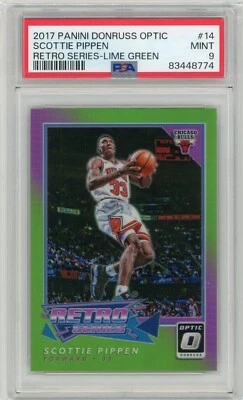 2017-18 Donruss Optic Retro Series Lime Green #14 Scottie Pippen w/Jordan #/175 - Image 1 of 2