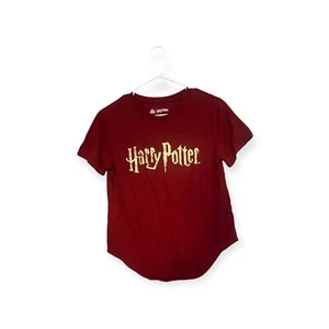 Harry Potter Womens Junior Burgundy Round Hem Shirt Size Large - Picture 1 of 6