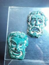 Pair Greek Bronze Comedy and tragedy Masks Estate of Kirk - Ann Douglas