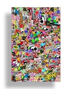 RC Graffiti Sticker Bomb Wrap Drift Body Decals Kit Crawler 1:10 1/10 Car Truck - Bild 1 von 1