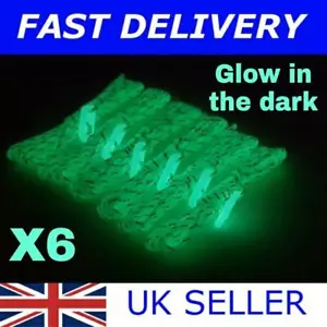 X6 GLOW IN THE DARK REFLECTIVE GUY LINE ROPES AND RUNNERS 2.4M TENT CAMPING ROPE - Picture 1 of 6