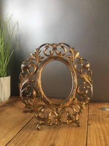 ANTIQUE GILDED ORNATE ROCOCO EASEL PHOTO PICTURE FRAME ITALIAN BAROQUE BEATRICE - Picture 1 of 10