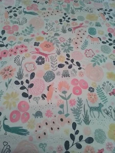 Pottery Barn Kids Sasha's Garden Twin Duvet Cover Multicolor Floral Pink Green - Picture 1 of 12