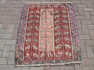Alfombra Kilim Decorativa ROJA 3x4 - Alfombras para entrada hechas a mano - Imagen 1 de 10