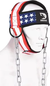 DMoose Neck Harness for Weight Lifting Head Strap Neck Workout American Flag  - Picture 1 of 1