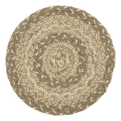 Remache de yute adoquinado 8" Country primitivo natural rústico caqui gris topo Foto 1 de 4