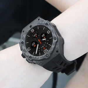 Etui z włókna węglowego pokrowiec ochronny gumowy pasek do Galaxy Watch Ultra 47mm - Zdjęcie 1 z 8
