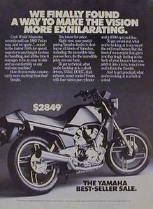 Anuncio original de motocicleta Yamaha Vision 1982 - Imagen 1 de 1
