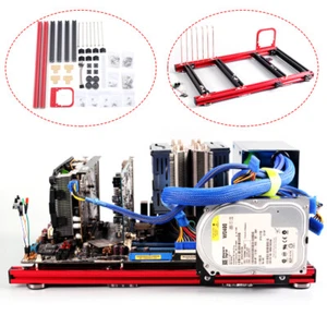 Test Bench ITX MATX ATX Motherboard Open Air Frame Computer Case Alu Bracket DIY - Afbeelding 1 van 31