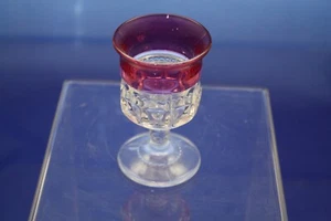 King's Crown-Ruby Flashed (Top Only) Cordial Cup by Tiffin-Franciscan Thumbprint - Picture 1 of 4