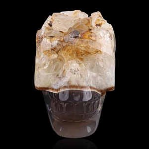Piedra preciosa de cristal de ágata natural de 5' tallada cráneo racimo esqueleto curación - Imagen 1 de 11