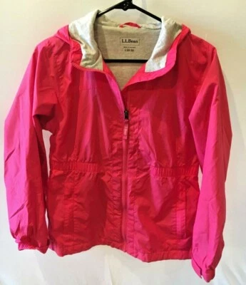 Chaqueta cortavientos L.L Bean niñas cremallera completa talla grande 14 16 jersey con capucha forrado Foto 1 de 3