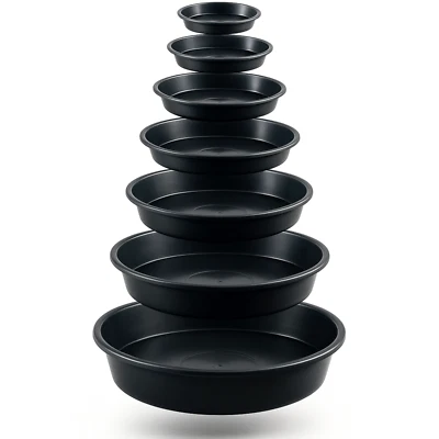 Plant Pot Saucers Black Plastic Round Trays 18–60 cm – Garden Indoor Outdoor - Image 1 of 4