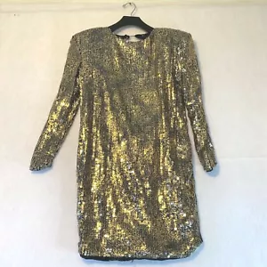 COSTUME DEPT Dress Women's Small Gold Sequin Open Back Mini Party Cocktail (R2) - Picture 1 of 12