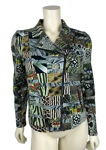 Simply Art Dolcezza Mixed Animal Print Moto Jacket Size XS Zip Art to Wear - Bild 1 von 12