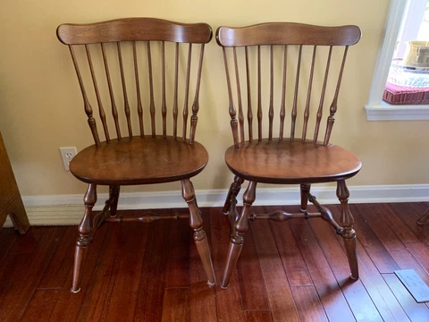 Nichols and Stone Windsor Back Chair Maple Wood 10 avail Cover