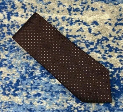 Corbata Emporio Armani Borgoña Negra Plata Geométrica Seda Hecha en Italia Foto 1 de 4