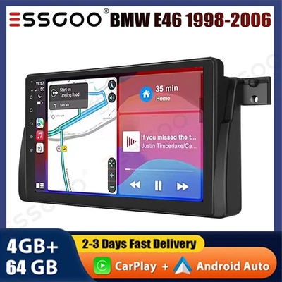 4+64GB for BMW 3-series E46 1998-2006 Android 15 Car Stereo Radio WiFi GPS BT FM - Image 1 of 4
