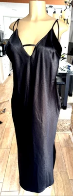 Nasty Gal черный низкой спине шелковистый чувствовать макси платье Sz 14 bt8 - Изображение 1 из 4