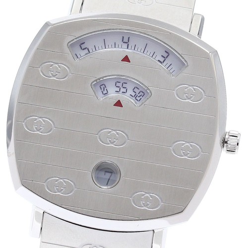 Orologio Uomo Gucci Grip 157.4 YA157401 Data Quadrante Bianco Quarzo_875835