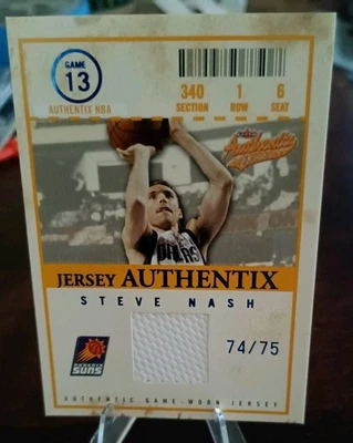 2004-05 Fleer Authentix Jersey 74/75 Steve Nash #JA-SN HOF - Image 1 of 2