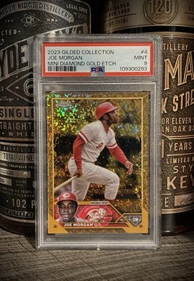 Joe Morgan PSA 9 MINT 2023 Topps BOOKEND 01/50 Gilded Mini Diamond Gold Etch  - Image 1 of 4