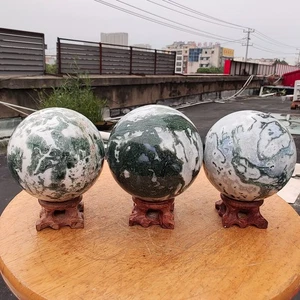 Bola de cristal de ágata planta acuática natural 4,67 lb3 piezas, bola de ágata musgo hierba de agua - Imagen 1 de 15