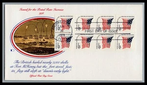 US FDC # 1598a 15c Flag, land of the Free pane Fleetwood L.Cancel 1978, 9Q1764 - Picture 1 of 1