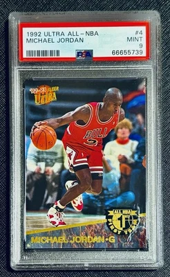 1992 MICHAEL JORDAN FLEER ULTRA ALL-NBA #4 PSA 9 НОВОМ SHARP JORDAN КАРТА - Изображение 1 из 3