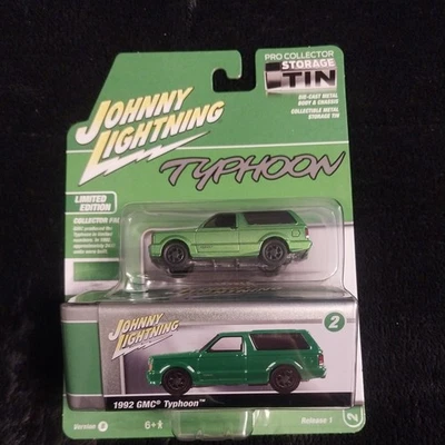 2025 Johnny Lightning Pro Collector Storage Tin 1992 GMC Typhoon Green Version B - Image 1 of 4