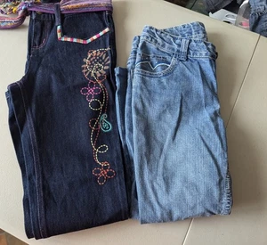 2 pairs of girls jeans. Size 8. As is. Free shipping no returns. - Picture 1 of 7