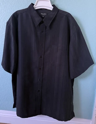 EIGHTY EIGHT PLATINUM Men's XXL (2XL) S/S Black Lined Front Pocket Button Shirt - Image 1 of 4