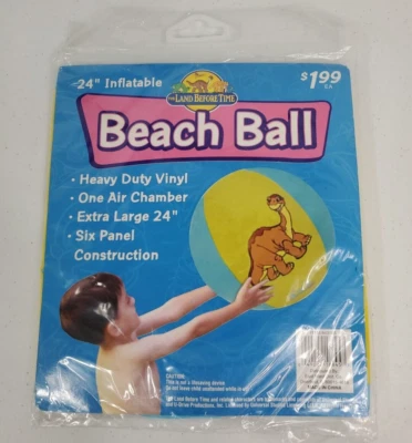 The Land Before Time VINTAGE 24 Inch Extra Large Inflatable Beach Ball  New NOS - Image 1 of 4