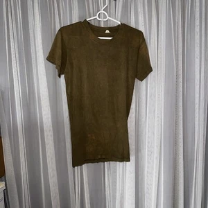 PUNTADA ÚNICA PARA HOMBRE PEQUEÑO MILITAR MARRÓN FINO SUAVE DESGASTADO - Imagen 1 de 7