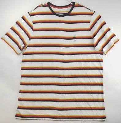 Camisa de Fundición Hombres 2XLT Negro Blanco Rayas Algodón Palmera Bordada Pullover Foto 1 de 4