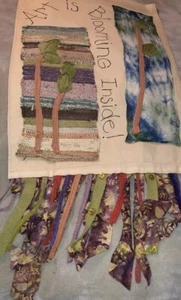 Kunst blüht Leinwand Stoff Wandbehang Bäume Knöpfe 33x23 Klassenzimmer Tür - Bild 1 von 6