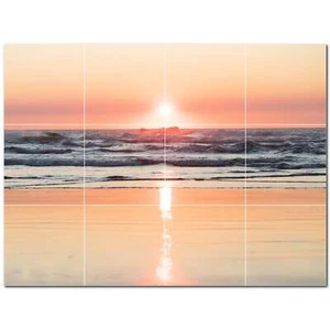 Sunset Ceramic Tile Wall Mural PT501001. 17" W x 12.75" H (12) 4.25 tiles - Picture 1 of 1