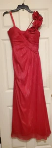 Cache Women's Strapless Purple Maxi dress Sz.6 one shoulder/flowers - Picture 1 of 9