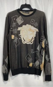 Versace Multicolor Unisex Pullover Sweater Medium Logo Graphic Printed - Picture 1 of 5