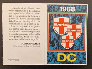 Tessera politica Democrazia Cristiana DC Anno 1968 - Picture 1 of 2