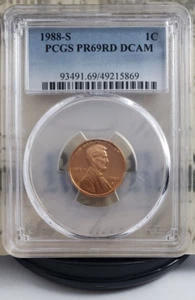 1988-S Lincoln Memorial Cent - PCGS PR69RD DCAM - Nice! 5869 - Picture 1 of 5