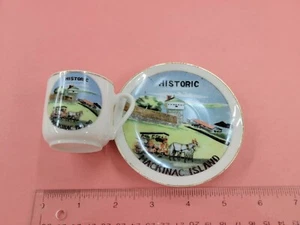 Taza con platillo de la isla Mackinac de Michigan - Imagen 1 de 3