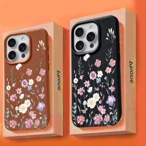 For iPhone 16 15 Pro Max 16e 14 13 12 11 Shockproof TPU Flower Phone Case Cover - Picture 1 of 24