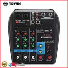 4 Channels Audio Sound Mixer Portable Mini Mixing Console USB with 48V Power