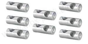 Doppelclip für ø 10 mm / ø 10 mm Rundstäbe, 8er Set, Edelstahl - Bild 1 von 2