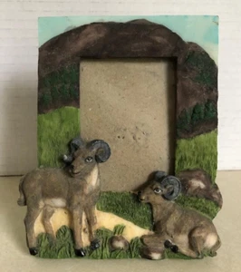 3D Ram Goat Picture Frame resin fits photos 2" x 3" - Picture 1 of 2